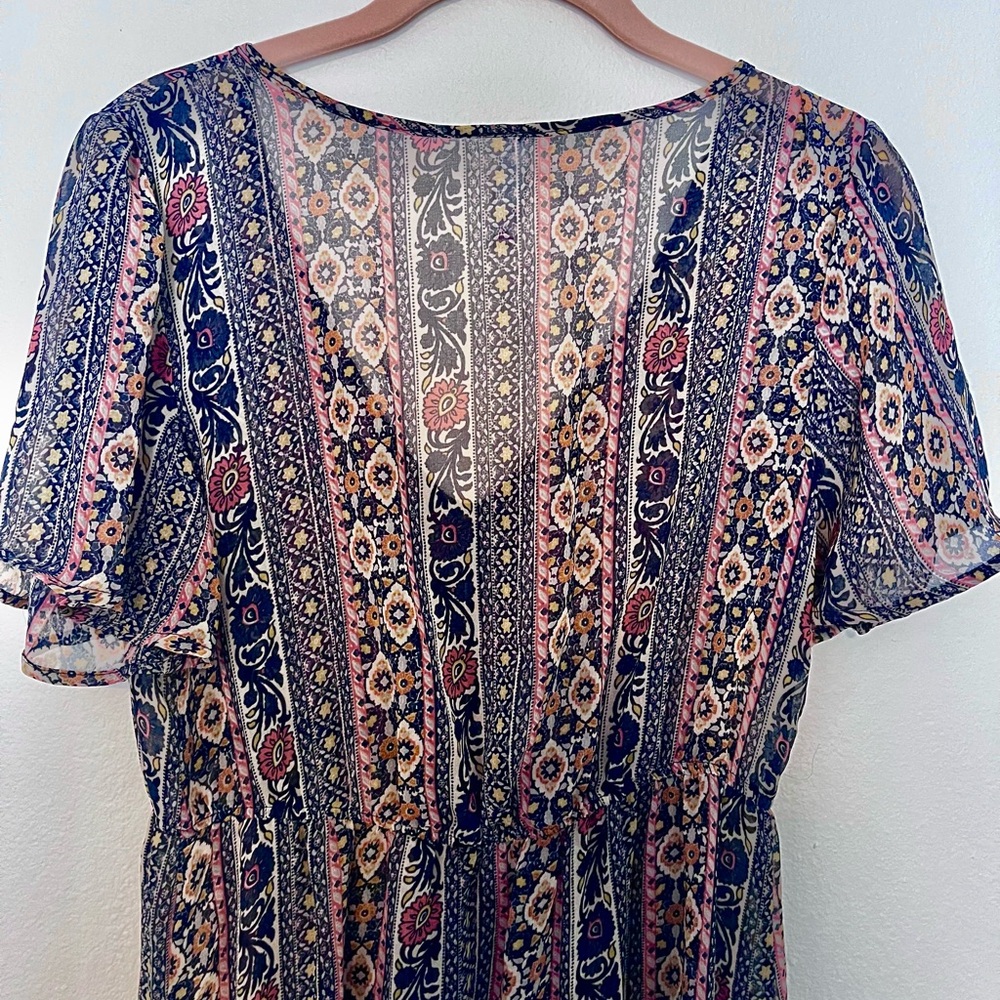 Shear Floral Patterned Dress